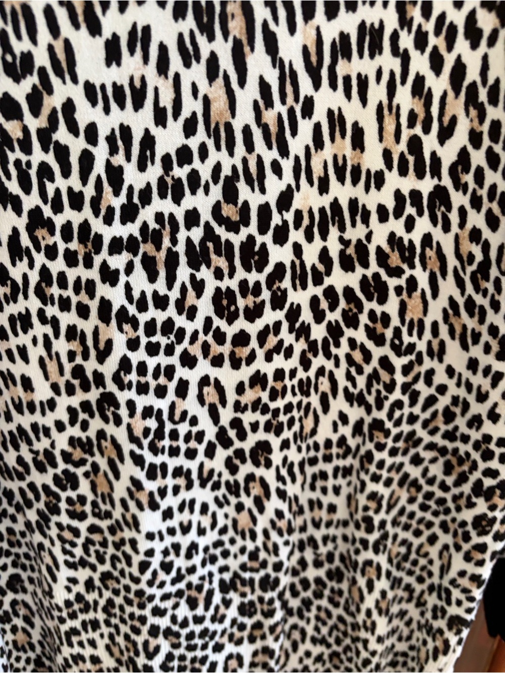 White House Black Market Black, White & Taupe Leopard-Print Cardigan - Picture 6 of 6